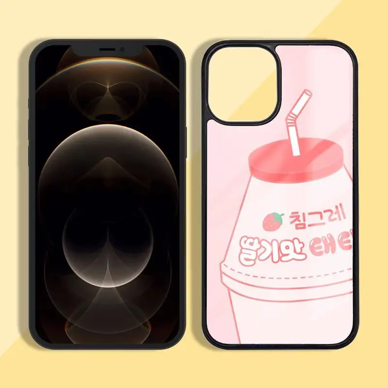 

Strawberry Banana Milk Drink Phone Case Silicone TPU+PC For iPhone 11 12 mini Pro MAX 5 6 7 8 Plus Samsung Note20 10 Plus S7 8