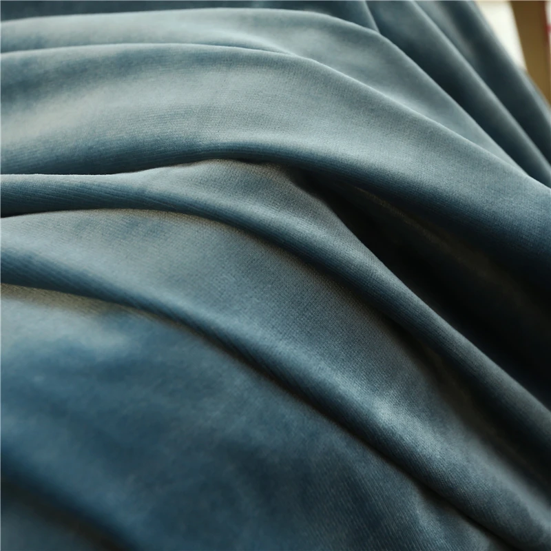 Лучшие европейские и американские роскошные синие бархатные затемненные шторы