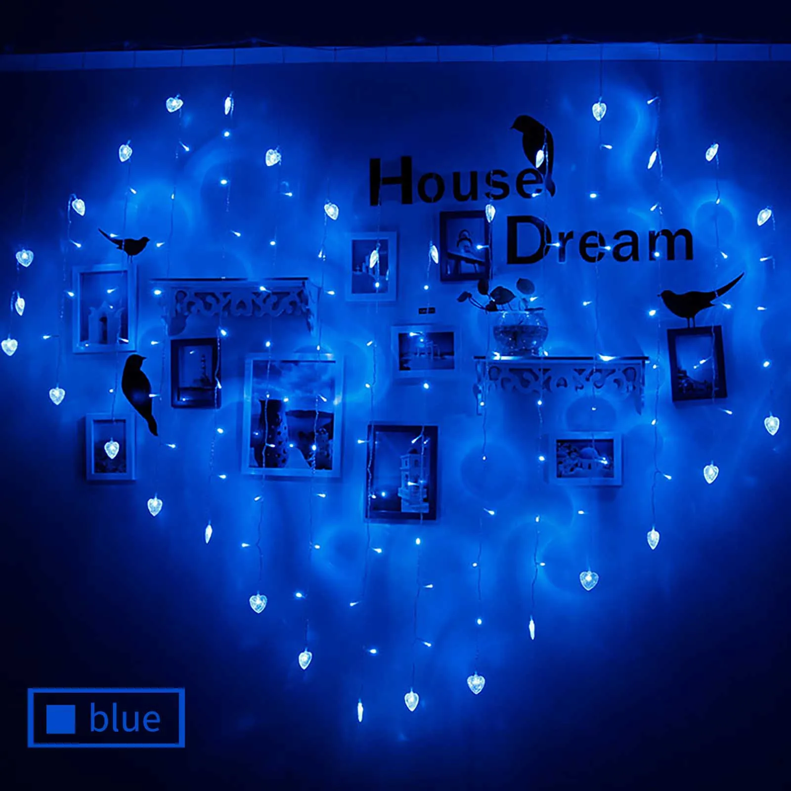 

Valentine's Day Lighting Strings For Home Decor LED Lover Heart Curtain Lights Party Wedding Outdoor Garden Decor Lamp