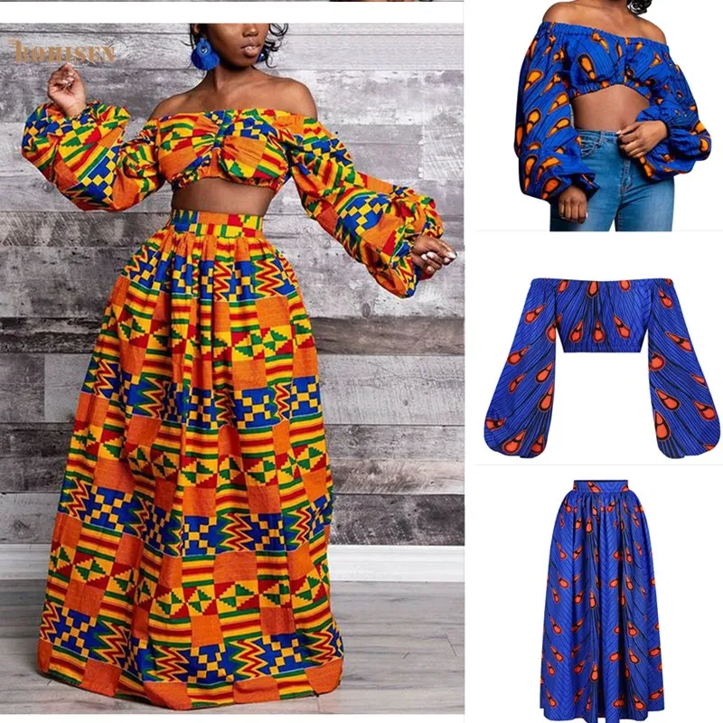 Женское платье с длинным рукавом BOHISEN Dashiki в африканском стиле принтом юбка и