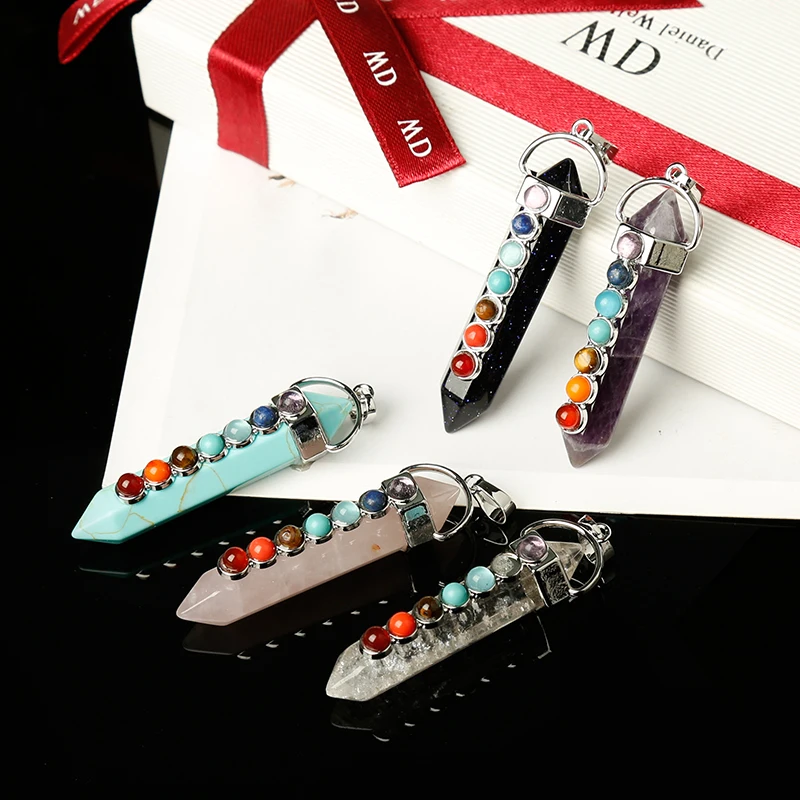 1PC gem natural crystal pendant rose quartz amethyst magic cure can be used for party DIY gift couple | Дом и сад