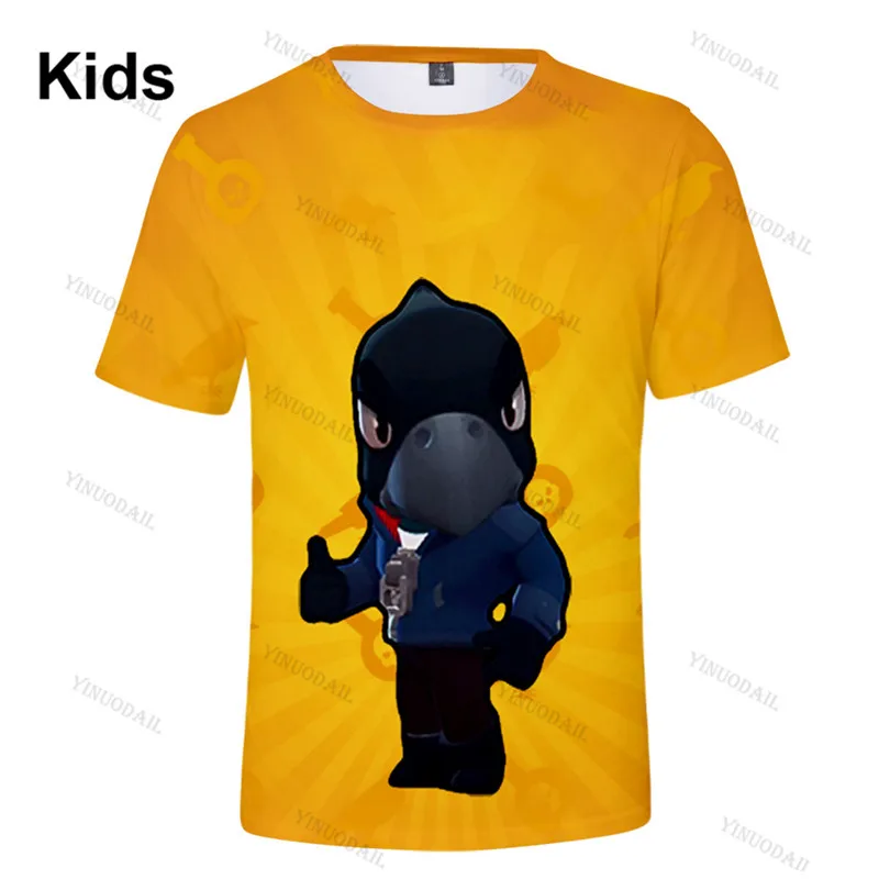

Bull and Star,Short Sleeve Tops Boys Clothes Leon Child Wear Kids Tshirt Shooting Game 3d Boys Girls Harajuku Shirt