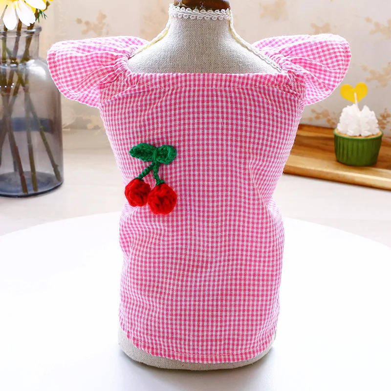 

Plaid Dog Clothes Summer Breathable Dog Vest Puppy Cat Clothes for Small Dog Yorkie Maltese Chihuahua Dress Pets Clothes Pug