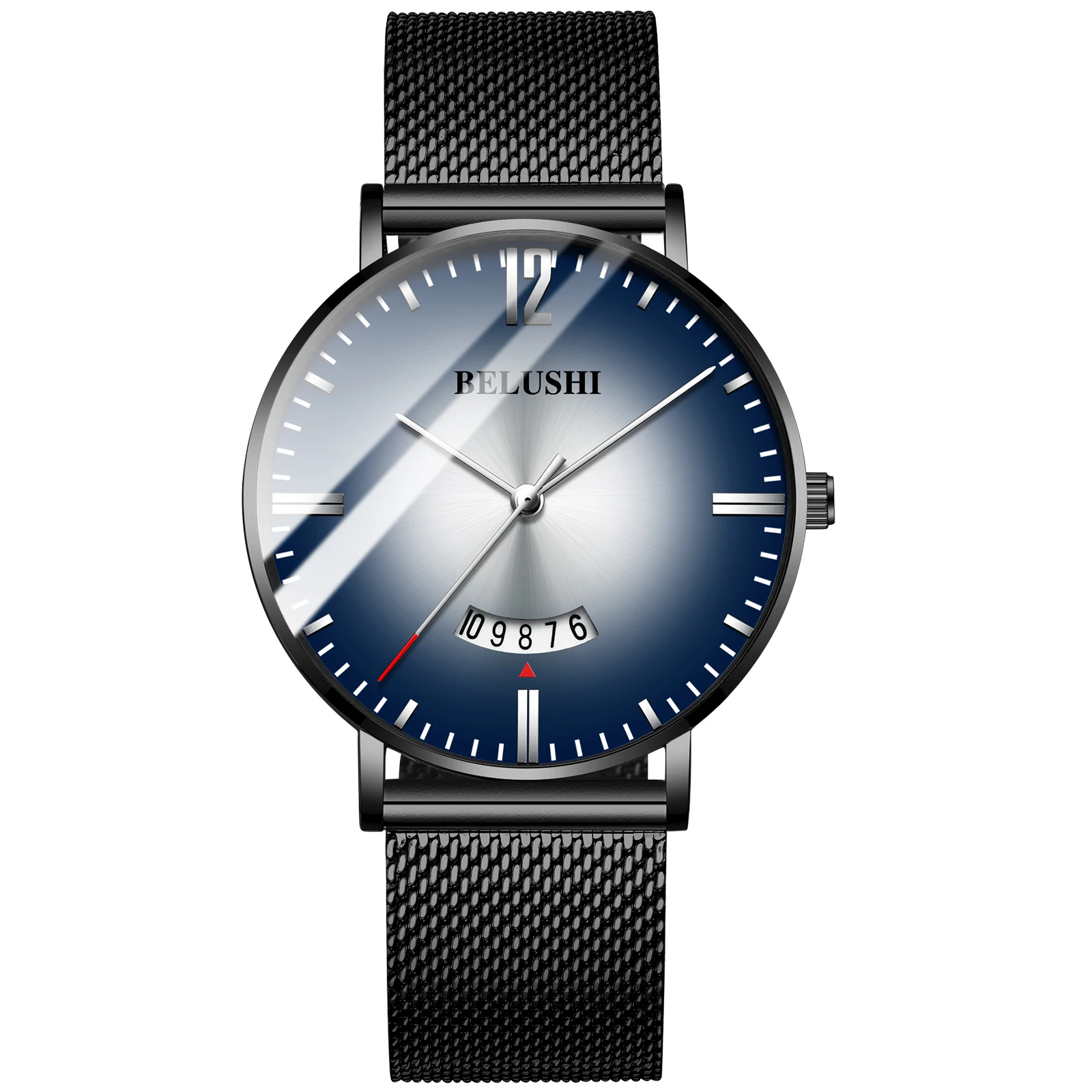 552 Mesh Black WS Jenises, мужские часы, Лидирующий бренд, роскошные, мужские кварцевые часы, спортивные, повседневные, наручные, тонкие, стальные, сетчатые, водонепроницаемые часы, мужские часы - Цвет: 552 Mesh Black WS