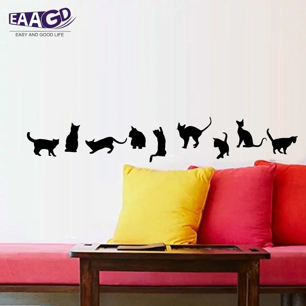 

Cat Wall Stickers Bedroom Living Kids Rooms Decor DIY Sticker Decor Decorative Removable Wallpaper