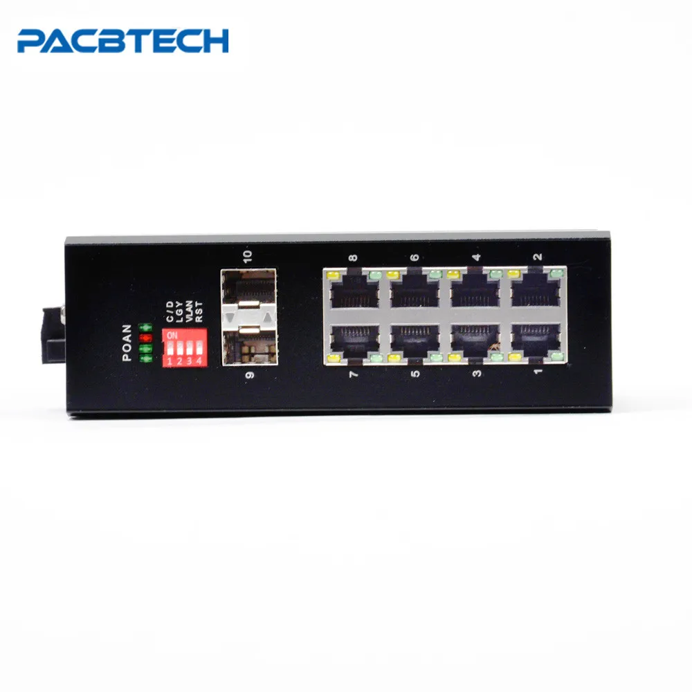 Промышленный волоконно-оптический коммутатор 1000 м 8 портов неуправляемый порт