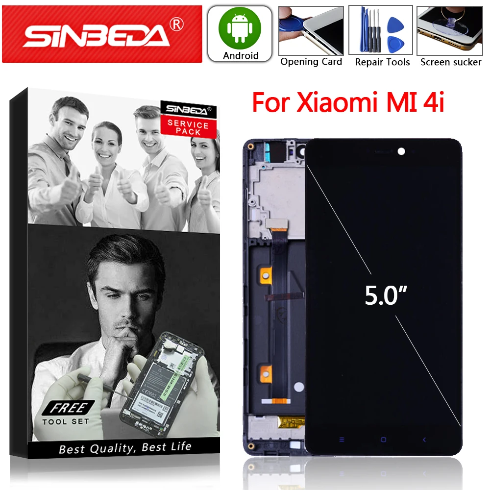 ЖК дисплей 5 0 дюйма для XIAOMI Mi 4i сенсорный экран с рамкой и дигитайзером в сборе Mi4i