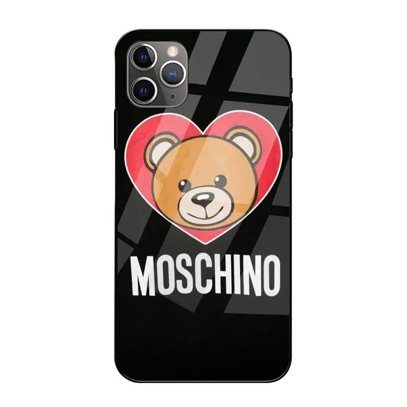 

Phone Tempered Glass For Iphone6plus 6S 7 7plus 8 X XS XSmax XR 11 12 Pro Max 12mini Luxury Italy Luxury Brand-Moschino Bear