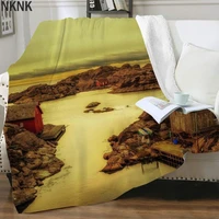 nknk brank nature blanket scenery thin quilt beach bedding throw houses blankets for beds mountains plush throw blanket