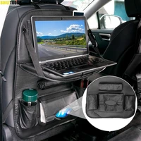 auto car seat back multi pocket storage bag organizer holder accessory foldable hanging tray container phone ipad laptop tablet