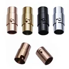 Заглушки из нержавеющей стали, магнитные застежки, обжимные, подходят для кожаного шнура 3, 4, 5, 6, 7, 8, 10 мм, разъемы для браслета для самостоятельного изготовления ювелирных изделий