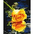 GATYZTORY рамка Роза рамка Diy картина по номерам Цветок Холст окрашивание вручную наборы подарок 60  75 см Настенный декор