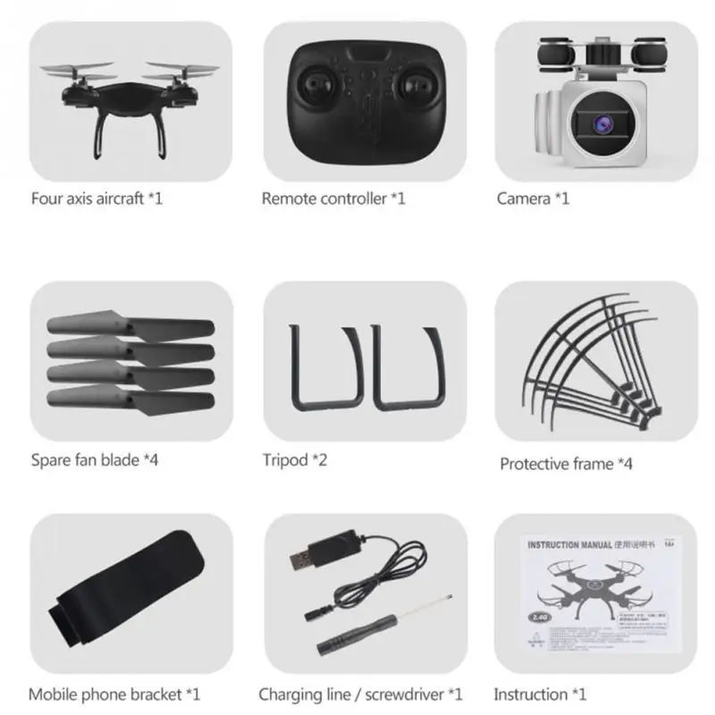 2019 HJ14W RC Helicopter Drone with Camera HD 1080P WIFI FPV Selfie Professional Foldable Quadcopter 40 Minutes Battery Life KY601S | Игрушки