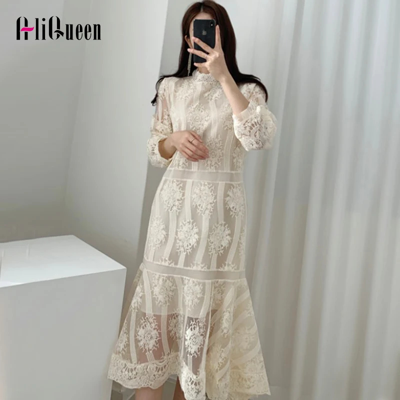 2020 весеннее женское сексуальное кружевное платье с вышивкой элегантное офисное