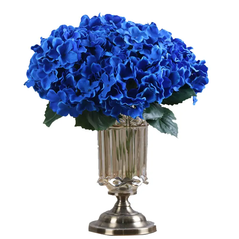 

Wedding simulation flower 5 hydrangea flowers holding a bouquet of fake flowers decorated artificial flowers silk bunch festival