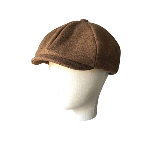 Шляпа из верблюжьей шерсти для мужчин, стильная восьмиугольная кепка газетчика из твида, в стиле ретро, чёрная, коричневая, BLM65, на осень