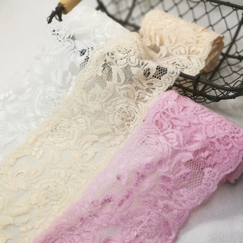 Handmade Hair Decoration Wide Elastic Stretch Lace Trim Wedding Dress Skirt Lace Trim 9cm