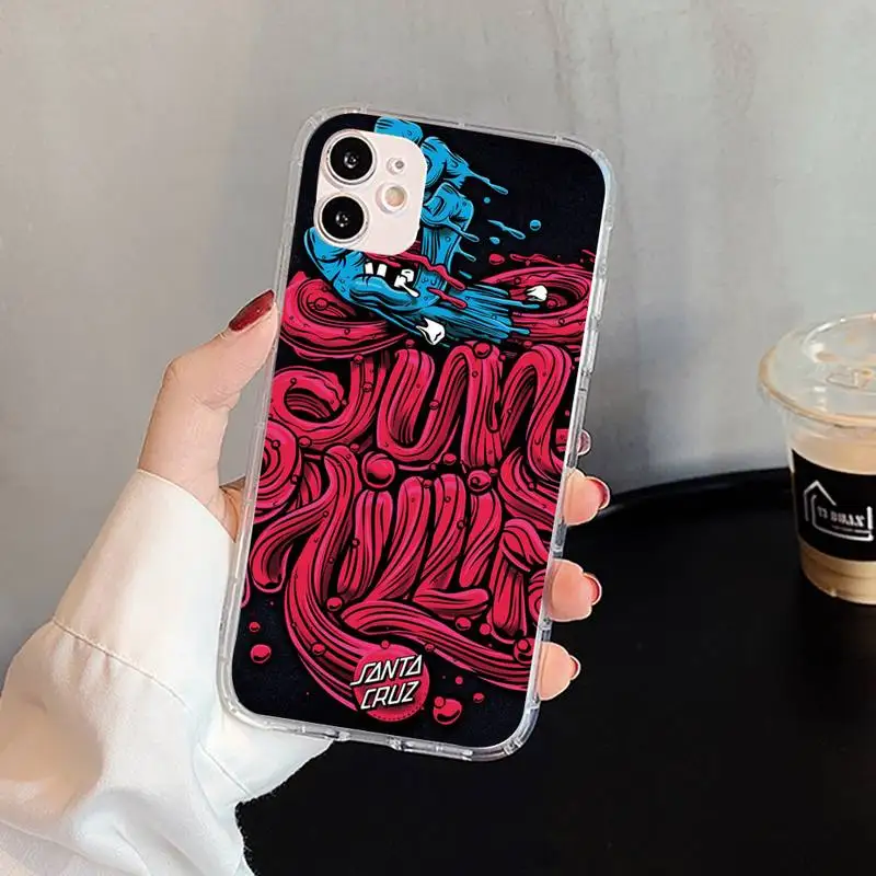 

Santa Cruz Skateboards 3D Hoesjes Phone Case For iphone 5s 6 7 8 11 12 plus xsmax xr pro mini se Transparent Cover Fundas Coque