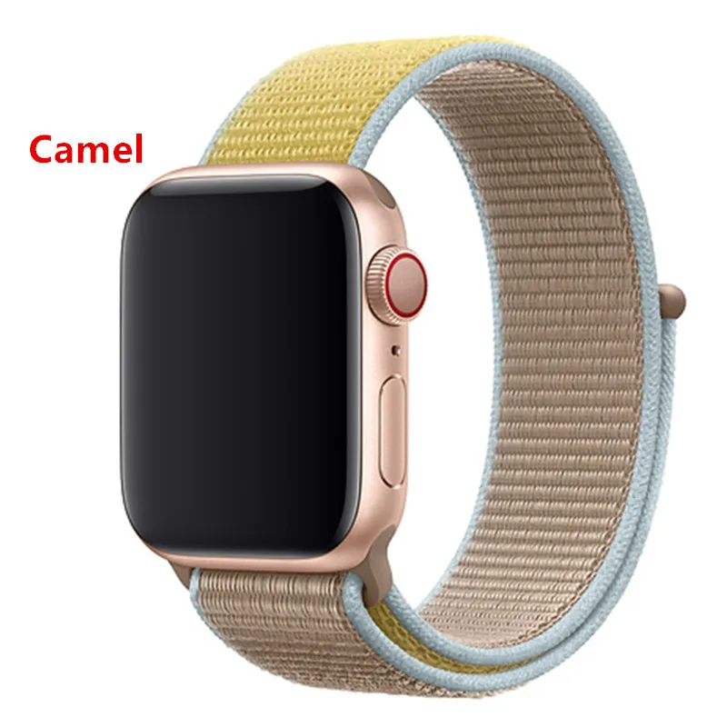 Нейлоновый ремешок для apple watch 5 4 полосным 44 мм/40 мм в едином положении во время занятий легкой атлетикой, apple watch 42mm 38 мм и нержавеющая сталь металлический корпус наручных часов iwatch серии 5/4/3/2 разноцветный коннектор ремешок для часов