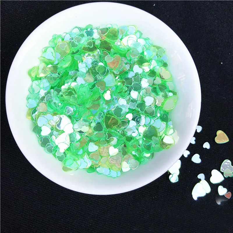 Jinguang персиковые гвозди в форме сердца яркие блестки бусины из ПВХ сделай сам