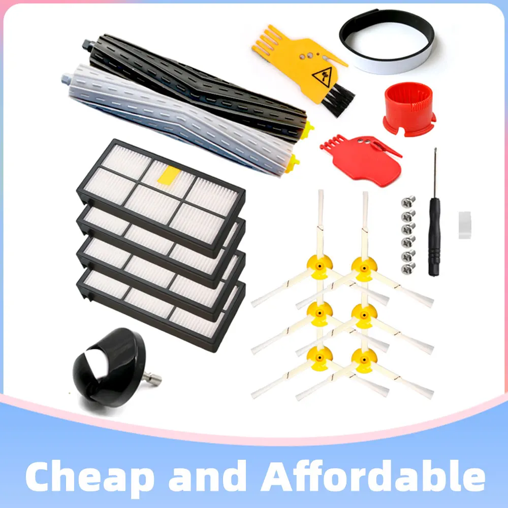 

Side Main Brush Hepa Filter Assembly Caster Replacement for iRobot Roomba 800 900 Series 980 960 890 880 870 860 Vacuum Cleaner