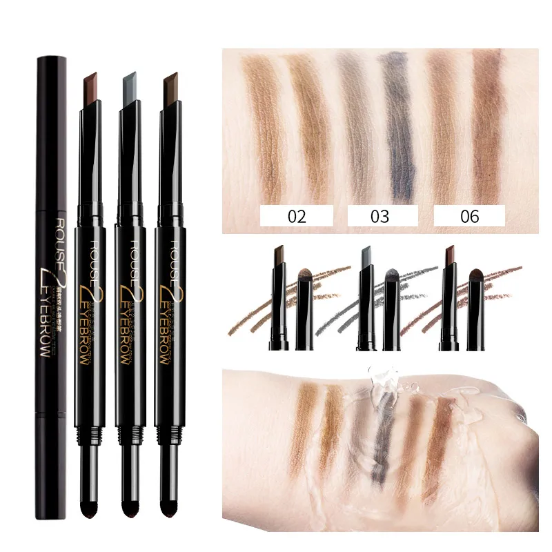 

Rouse Double-end Automatic Eyebrow Pencil Waterproof Natural Long Lasting Brown Pigments Rotatable Eye