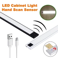 204060cm led cabinet light usb chargeable hand scan ultra thin sensor kitchen stair wardrobe lamp aluminum alloy night light