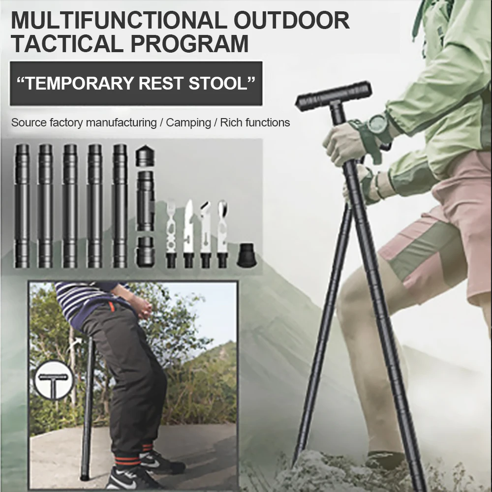 

Outdoor Multifunction Folding Trekking Poles Carbon Ultralight Anti Shock Nordic Walking Sticks Telescopic Hiking Accessories