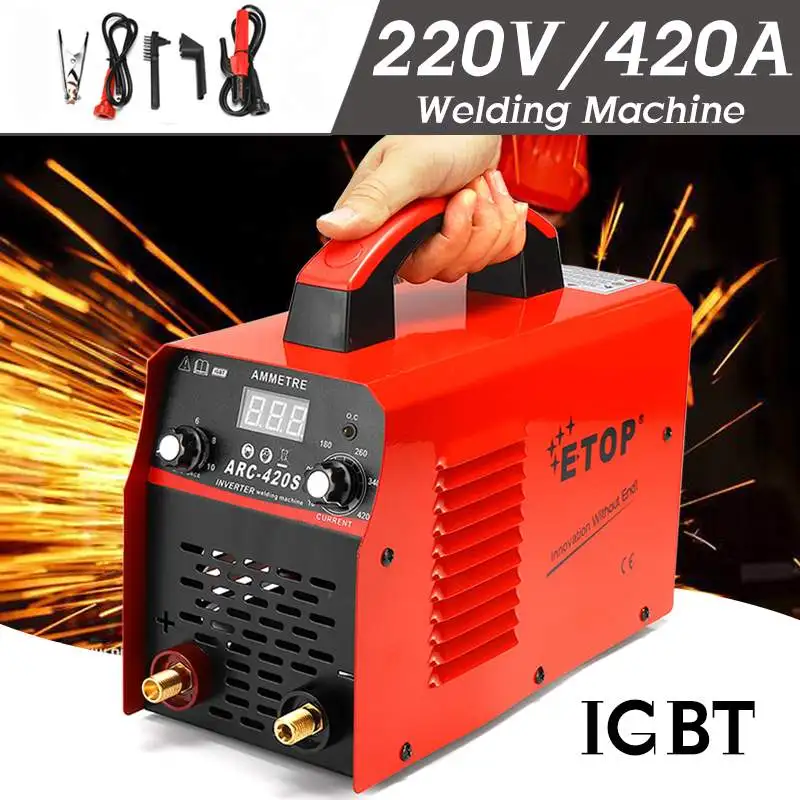 

420A 220V Mini Portable Electric Welding Machine Digital Display IGBT DC Inverter ARC MMA Stick Welder