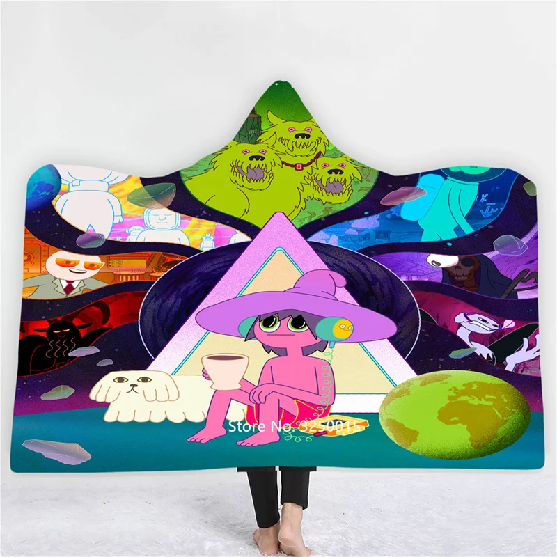 

TV Series Cartoon Comics Hooded Blanket Children Quilt 3D Printed Ming Bedroom Sofa Travel Girl Boy Harajuku Throw Blanket