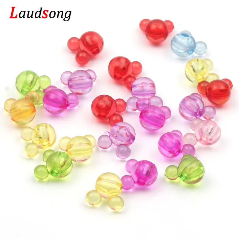 

50 шт. разноцветные Круглые бусины в форме головы мыши, 11 х12 мм, акриловые бусины-разделители для изготовления ювелирных изделий, детское ожерелье, аксессуары «сделай сам»