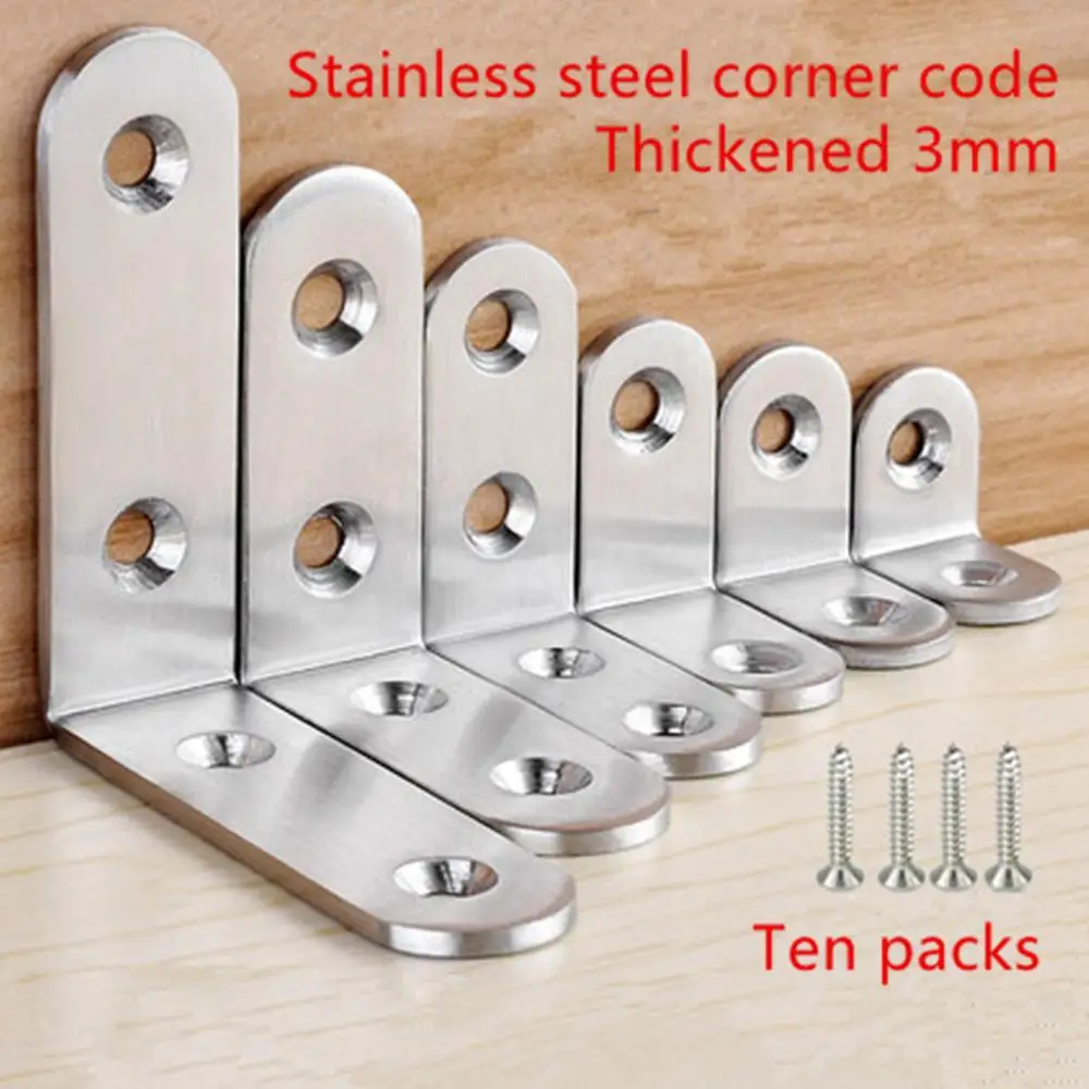 10 шт. угловой код из нержавеющей стали Семь слов Фиксированный кронштейн мебель