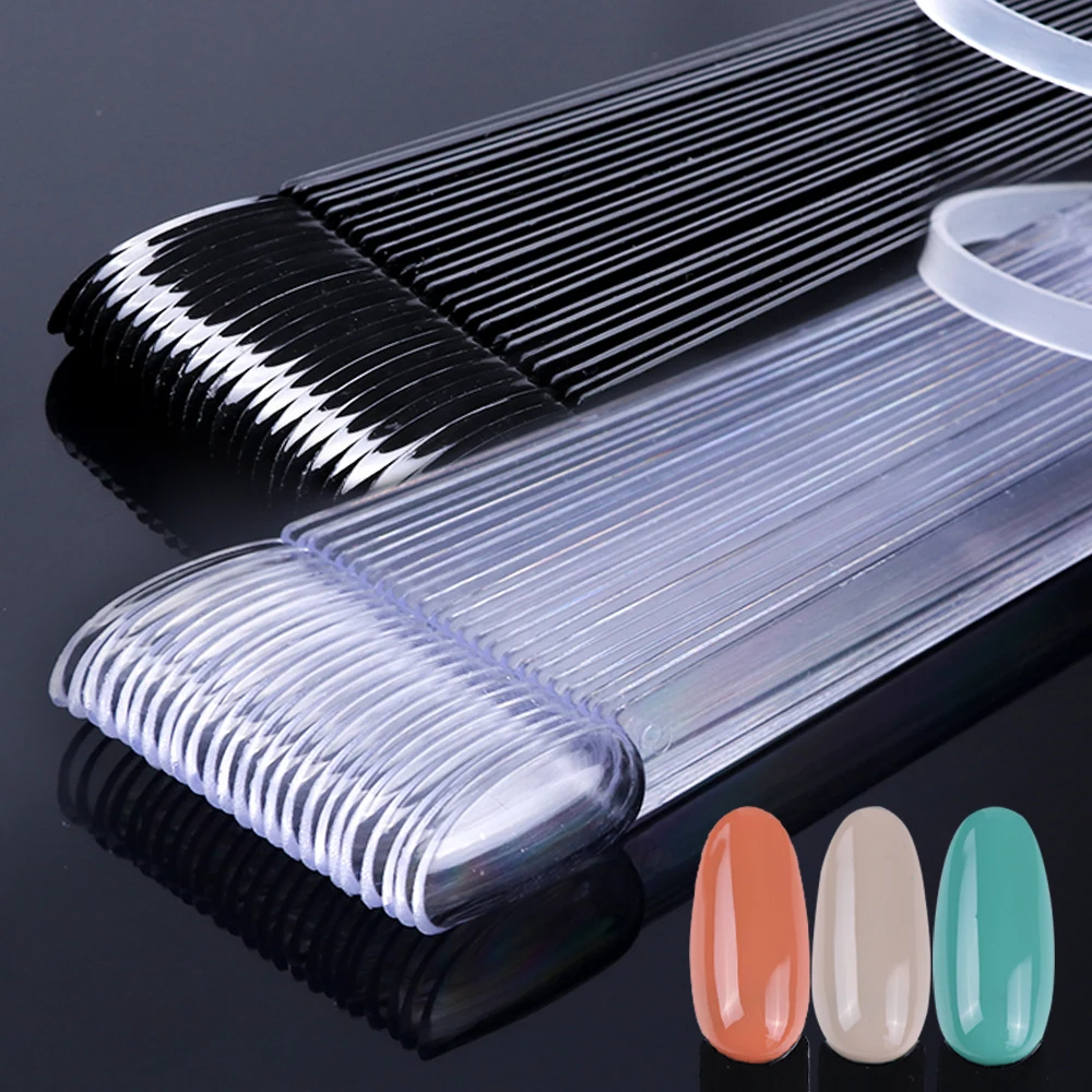 

Nail Art Display False Tips Oval Flake Fingernail Clear Nature Black Jelly Plastic Manicure Tool For Nail Art Plastic Set SAA23