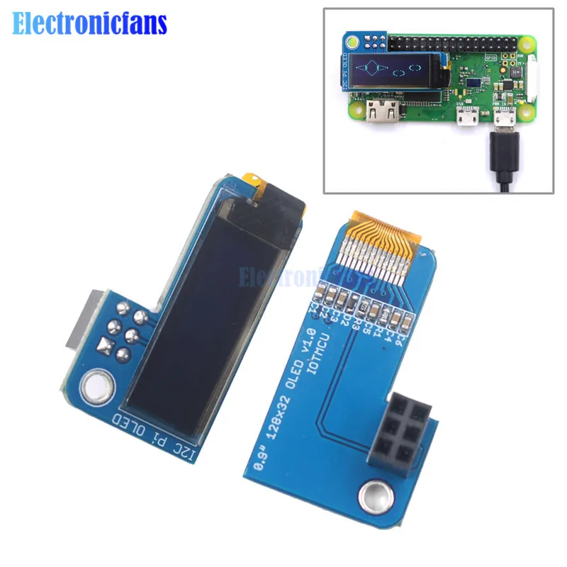 PiOLED 0 91 дюйма OLED 128x32 I2C IIC SSD1306 синий дисплей модуль для RPI Raspberry Pi 1 B + 2 3 и