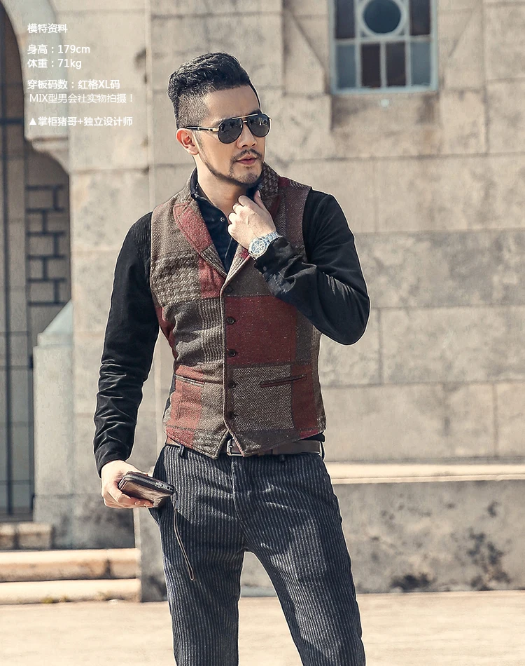 Мужской Блейзер M242 весенний клетчатый блейзер в стиле ретро Повседневный