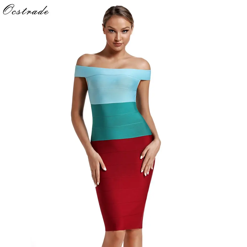 Модное дизайнерское подиумное женское платье Ocstrade облегающее с открытыми