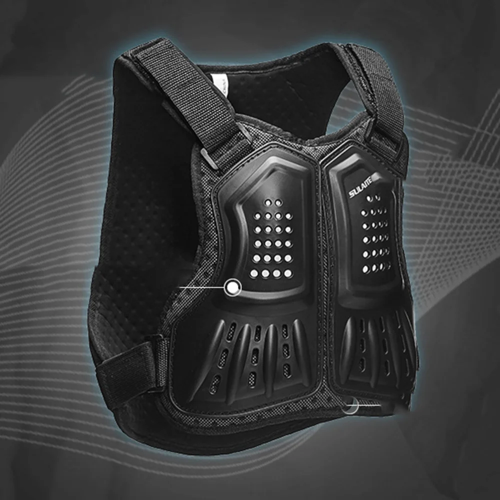 

Anti-collision Armor Kid Protective Vest Outdoor Sports Protective Gear Armour Vest for Riding Sports (Size M, Black)