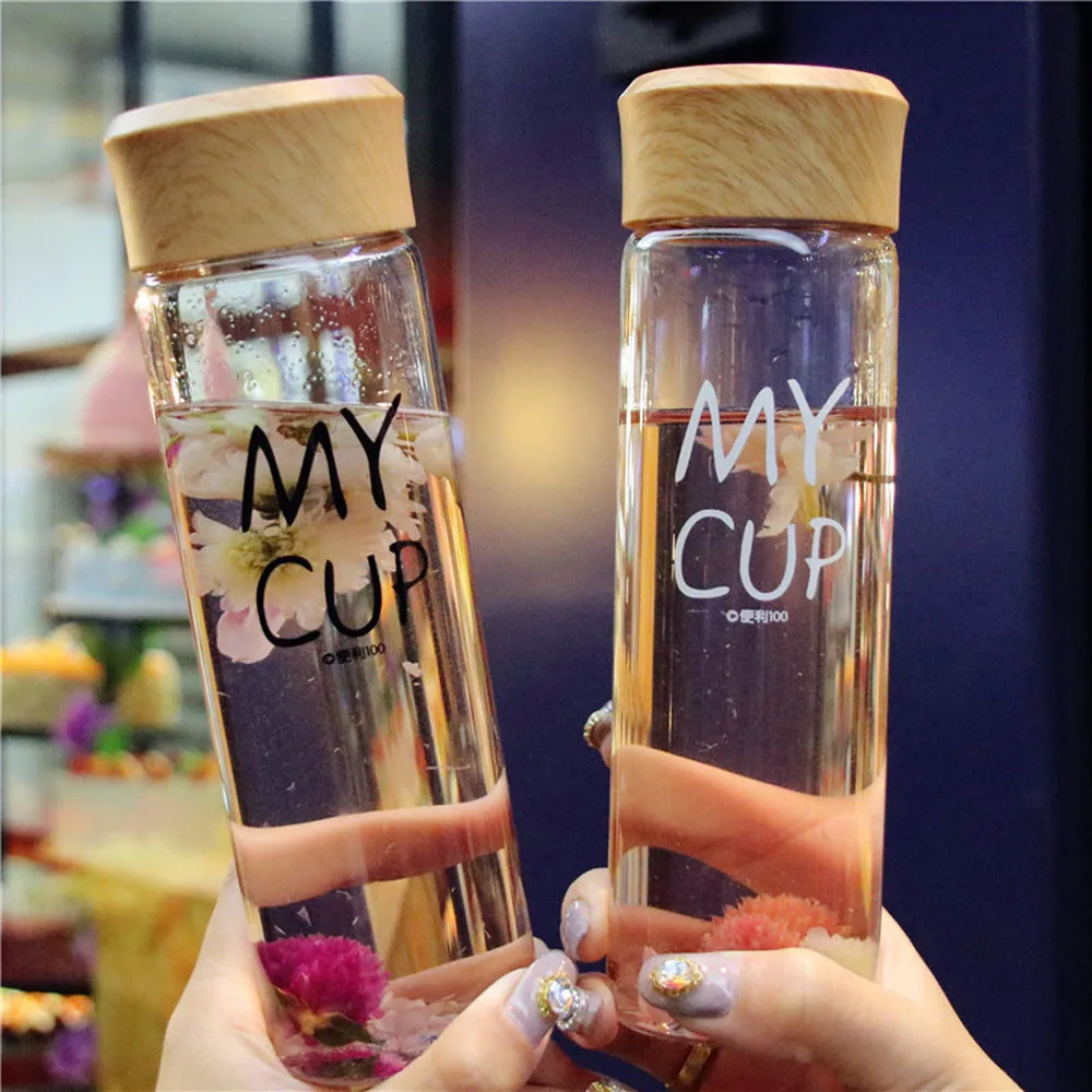 400 мл прозрачная стеклянная бутылка с фильтрацией чая летняя для лимонной воды