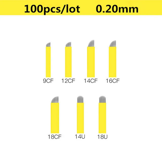 100 шт. иглы для татуажа микроблейдинг лезвия бровей перманентные перманентного
