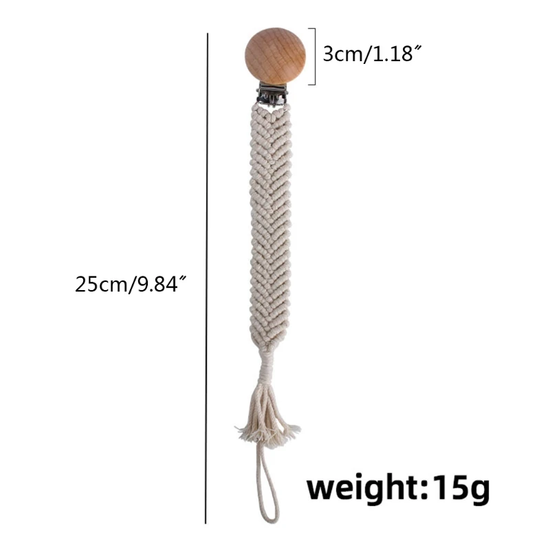 

Baby Teething Soother Clip Crochet Pacifier Chain Cotton Woven DIY Dummy Nipple Holder Leash Strap Shower Gifts