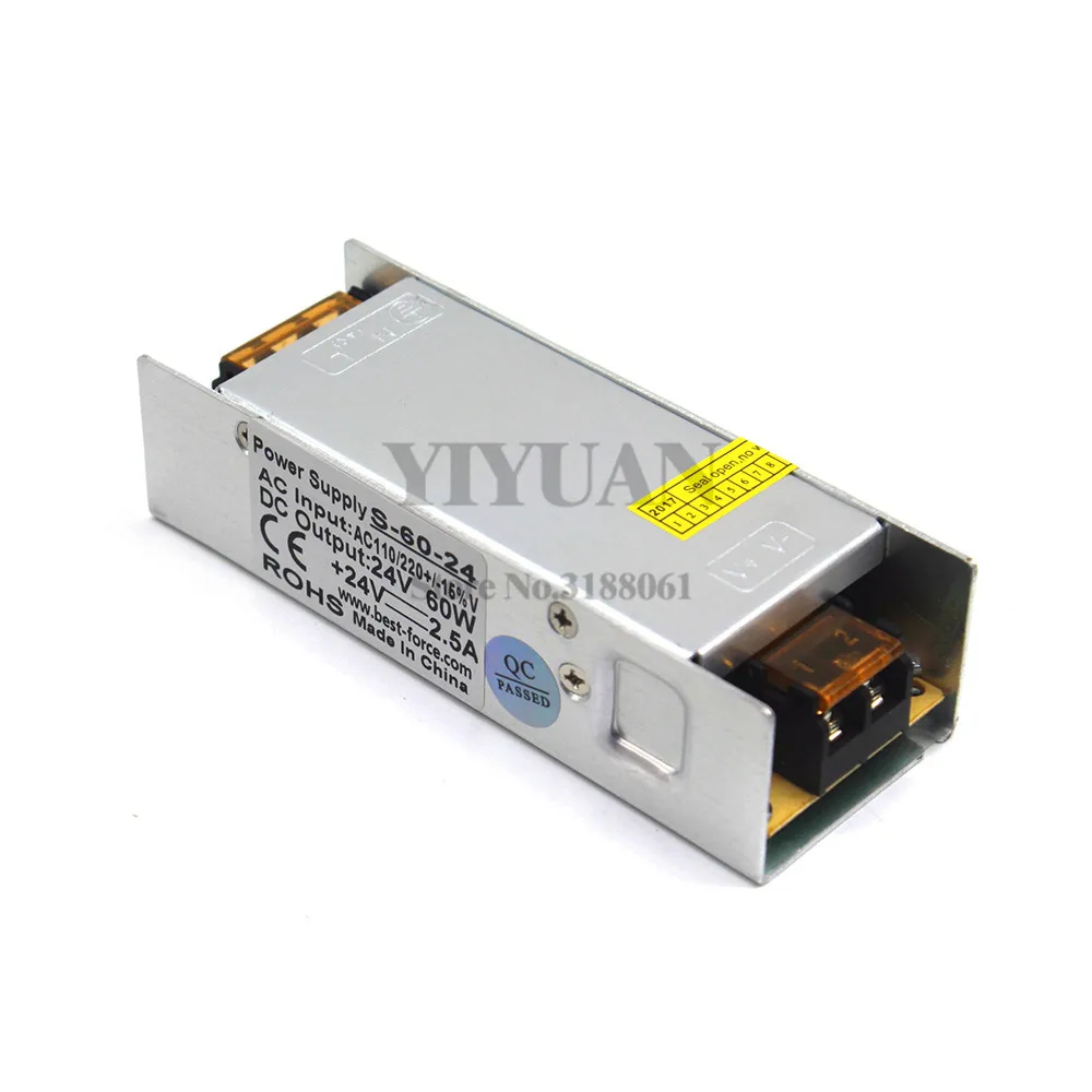Одиночный выход 60W 24V 2.5A источник питания Dc Swtiching светодиодный трансформатор