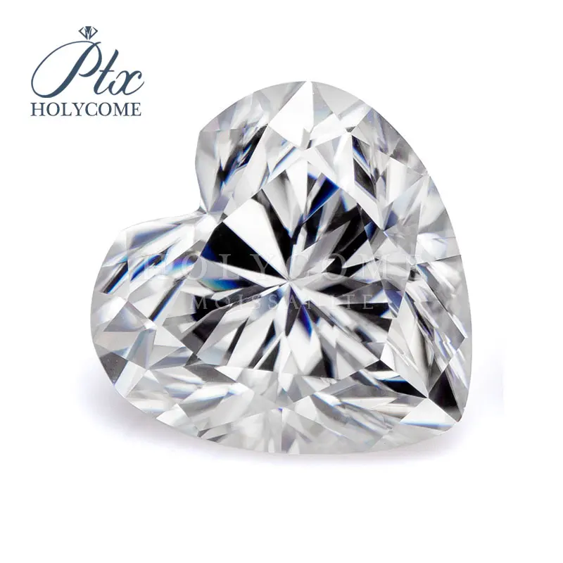 Белый Муассанит Holycome 9*9 мм огранка в форме сердца Свободный цена за карат |