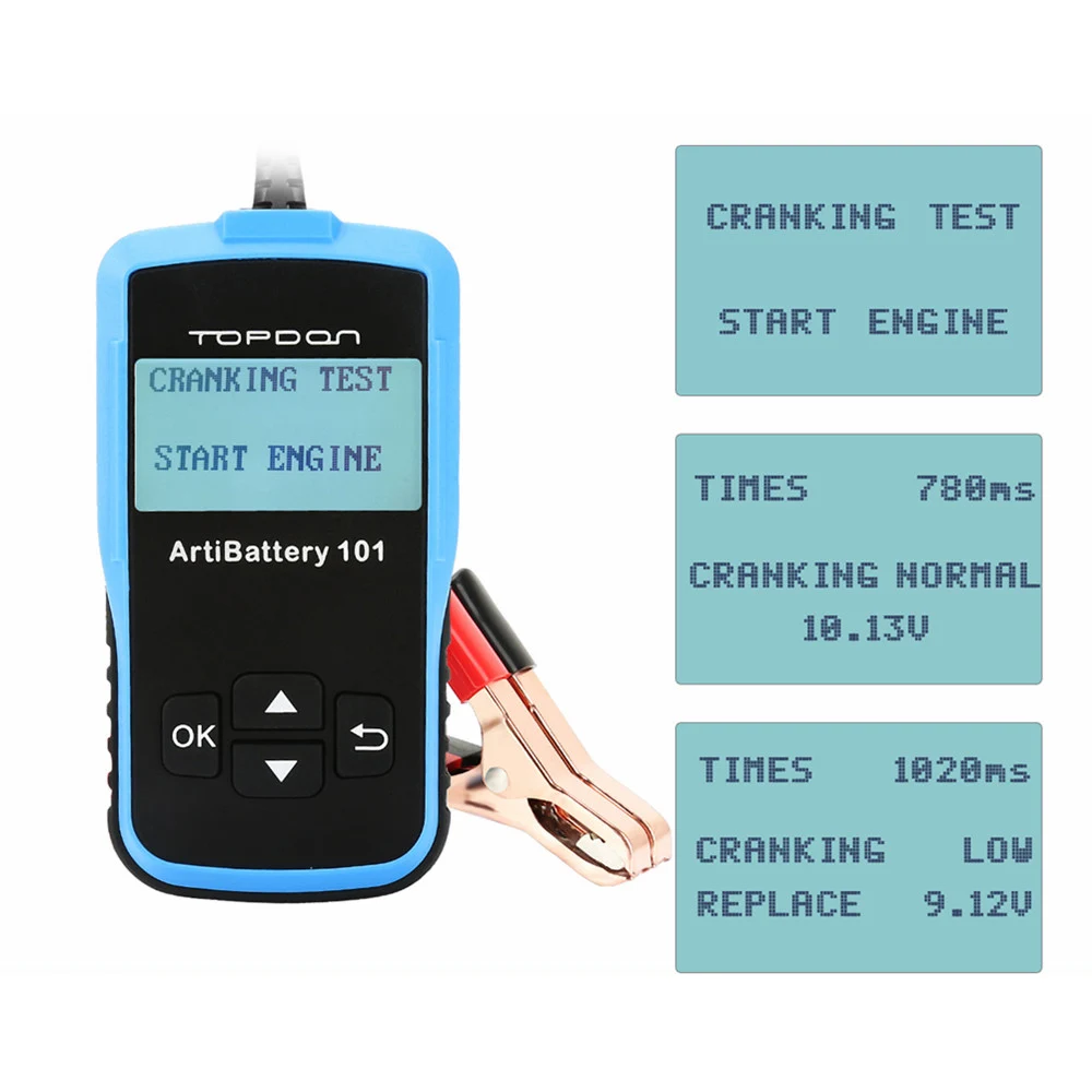 TOPDON ArtiBattery 101 автоматический тестер для батареи анализатор 16 В постоянного тока 12