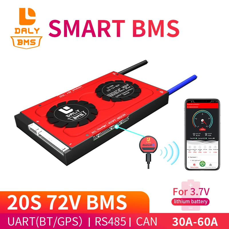 Защитная плата Daly 3 7 в 18650 smart BMS 20S 72 30A 40A 50A 60A для защиты литий ионного литиевого