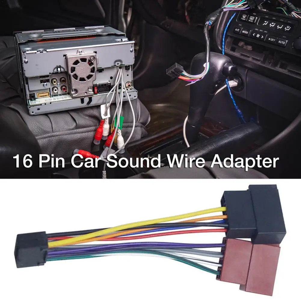 

150mm Wire Harness Adapter For Car Stereo Radio ISO Standard Connector Adapter 16 Pin Plug Cable Car Wire Cable Adapter