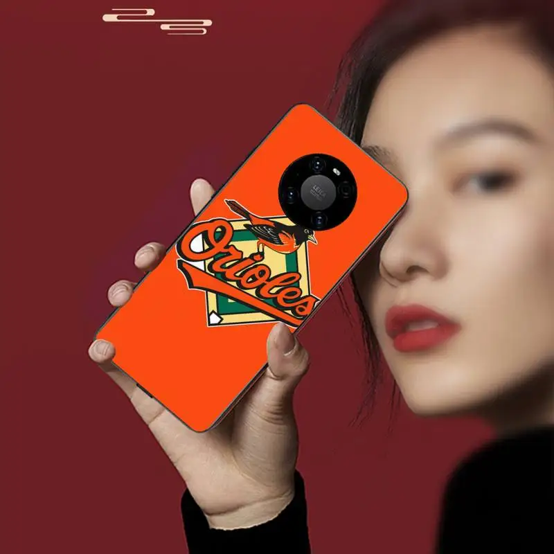 

Baltimore Orioles Black TPU Phone Case For Huawei P20 30 40 Pro Mate 20x 30 40 Pro Nova6 7 Honor 9X 10