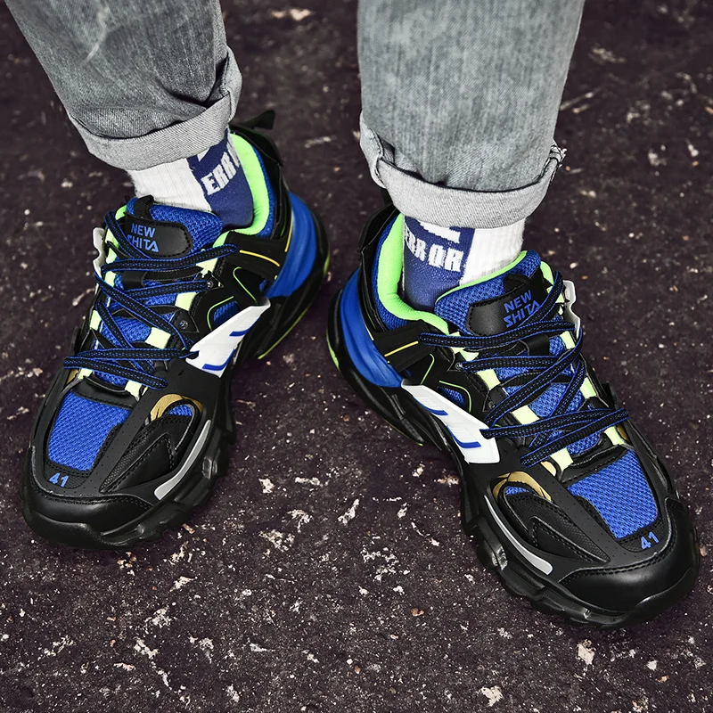 

Brand Trend Women's Sneakers Sports Shoes Female Paris 3rd Generation Retro Fashion Men's Women Shoes Platform 2021 Male Blue