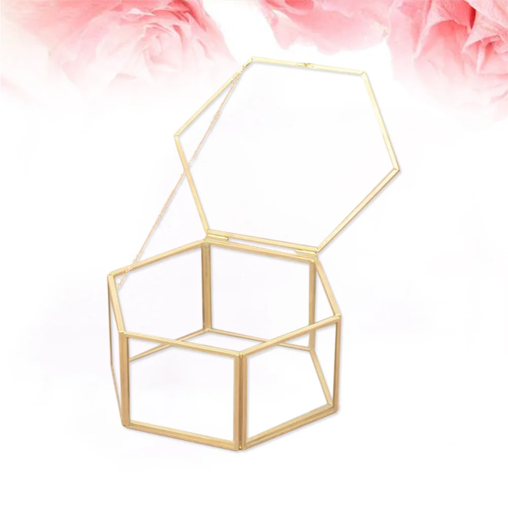Шестигранная Геометрическая кольцевая коробка уникальные свадебные вечерние