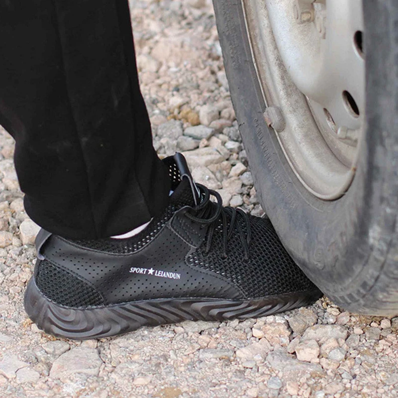 Мужская защитная обувь стальная конструкция для работы Нескользящая