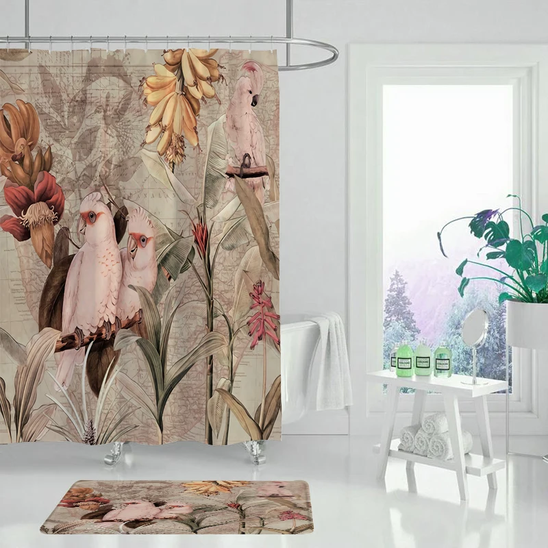 Высококачественная Водонепроницаемая занавеска для душа с рисунком листьев и
